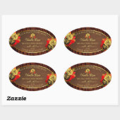 Vlaamse Rozen Etiket Donkerbruine houtkorrel (Vel)