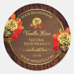 Vlaamse Rozen Etiket Donkerbruine houtkorrel