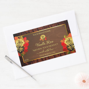 Vlaamse Rozen Etiket Donkerbruine houtkorrel