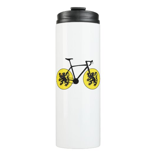 Vlaamse vlag fietsen thermosbeker (Voorkant)