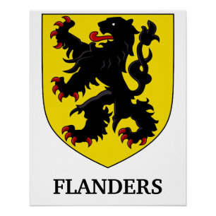 Vlaamse Wapenschild Heraldische Leeuw Perfect Poster