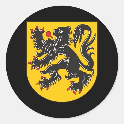 Vlaamse wapenschild ronde sticker (Voorkant)