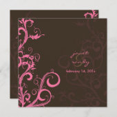 Vlaamse/zwemblaire bladeren/roze/chocolade/chocola kaart (Voorkant / Achterkant)