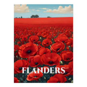 Vlaanderen België Klaprozenvelden Reisposter Perfect Poster