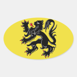 Vlaanderen (België) Vlag Ovale Sticker