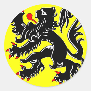 Vlaanderen, Belgische vlag Ronde Sticker