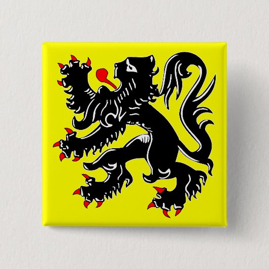 Vlaanderen, Belgische vlag Vierkante Button 5,1 Cm (Voorkant)
