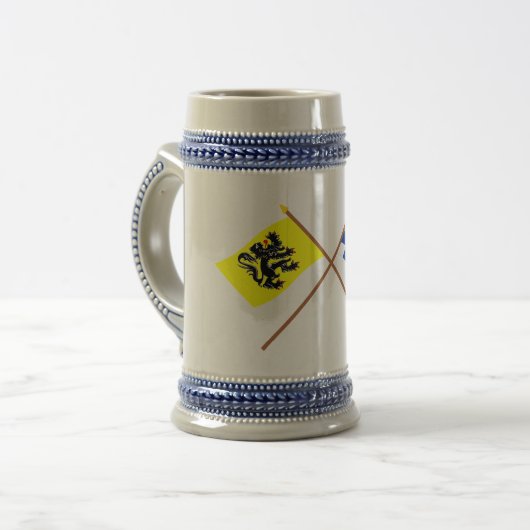 Vlaanderen en vlaggen van Antwerpen Bierpul (Voorkant links)