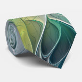 Vlaanderen Fantasy Modern Blue Green Fractal Flowe Stropdas (Opgerold)