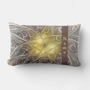 Vlaanderen met de Abstracte gouden bloem Kussen