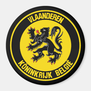 Vlaanderen Round Emblem Magneet