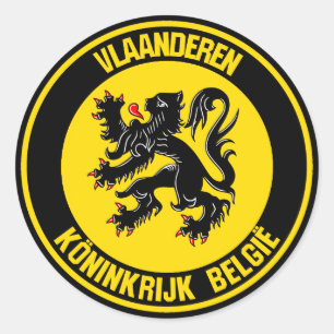Vlaanderen Round Emblem Ronde Sticker