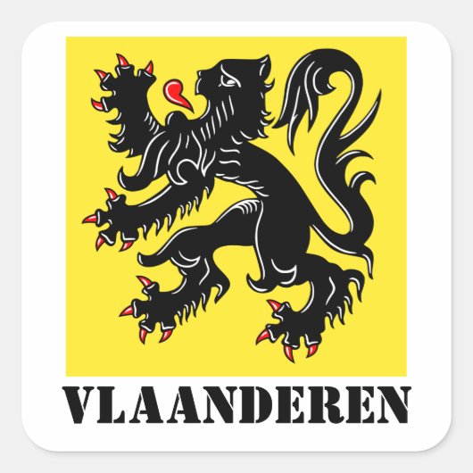 Vlaanderen Vierkante Sticker (Voorkant)