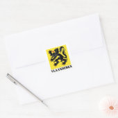 Vlaanderen Vierkante Sticker (Envelop)