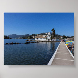 Vlacherna Monastery in Corfu Poster