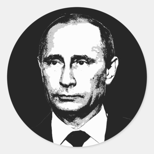 Vlad Poetin Ronde Sticker (Voorkant)