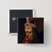 Vlad Tepes Dracula Impaler Voivode van Wallachia Vierkante Button 5,1 Cm (Voorkant /achterkant)