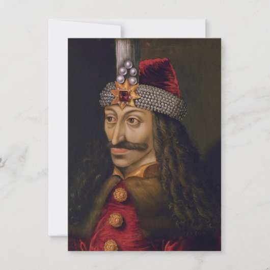 Vlad tepes Impaler Voivode portret Dracula histori Kaart (Voorkant)