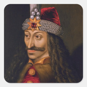 Vlad tepes Impaler Voivode portret Dracula histori Vierkante Sticker