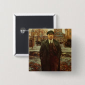 Vladimir Ilyich Lenin te Smolny, c.1925 Vierkante Button 5,1 Cm (Voorkant /achterkant)