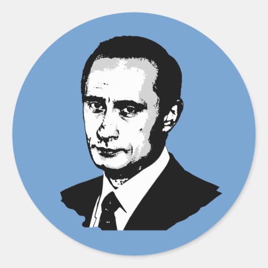Vladimir Poetin Ronde Sticker (Voorkant)