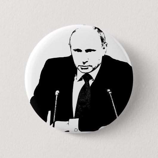 VLADIMIR PUTIN PIN BACK BADGE RONDE BUTTON 5,7 CM (Voorkant)
