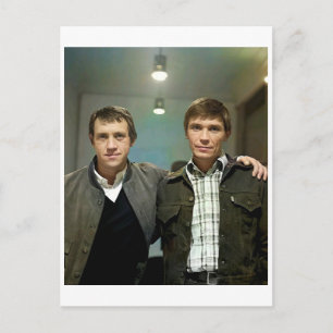 Vladimir Vysotsky en Ivan Bortnik. Briefkaart