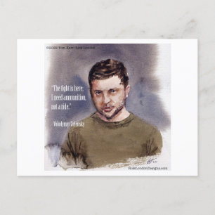 Vladimir Zelensky & Munitie Citaat Postkaart