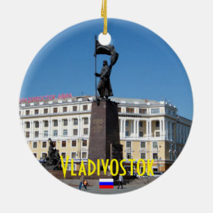 Vladivostok Rusland Panoramisch kerstfeest Keramisch Ornament
