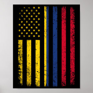 Vlag 4 juli Amerikaanse Colombiaanse vlag Poster