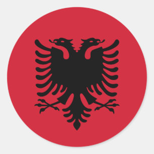 Vlag Albanië/Albanië/Albanees Ronde Sticker