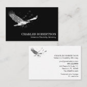 *~* Vlag Amerikaanse adelgrijs op zwarte VS Visitekaartje (Voorkant / Achterkant)