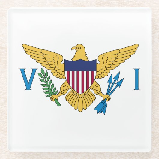 Vlag Amerikaanse Maagdeneilanden Glazen Onderzetter (Voorkant)