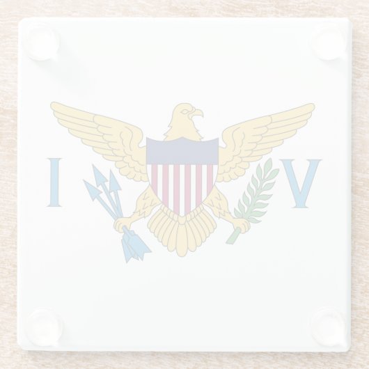 Vlag Amerikaanse Maagdeneilanden Glazen Onderzetter (Achterkant)