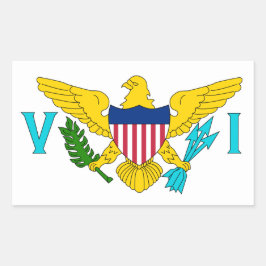 Vlag Amerikaanse Maagdeneilanden Rechthoekige Sticker