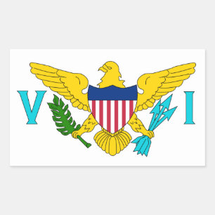 Vlag Amerikaanse Maagdeneilanden Rechthoekige Sticker