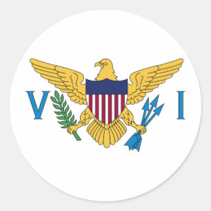 Vlag Amerikaanse Maagdeneilanden Ronde Sticker