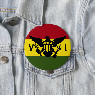 Vlag Amerikaanse Maagdeneilanden - VI STERK Ronde Button 4,0 Cm