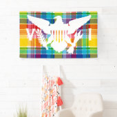 Vlag Amerikaanse Maagdeneilanden (wit), Madras Spandoek (Insitu)