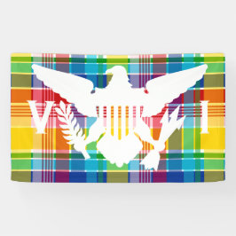 Vlag Amerikaanse Maagdeneilanden (wit), Madras Spandoek