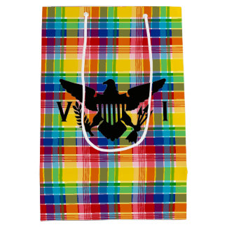 Vlag Amerikaanse Maagdeneilanden (zwart), Madras Medium Cadeauzakje