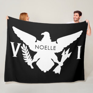 Vlag Amerikaanse Maagdeneilanden, zwart-wit Fleece Deken