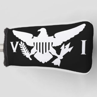 Vlag Amerikaanse Maagdeneilanden, zwart-wit Golfheadcover