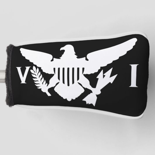 Vlag Amerikaanse Maagdeneilanden, zwart-wit Golfheadcover (Voorkant)