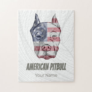 vlag Amerikaanse Pitbull Terrier Bully Dog Legpuzzel