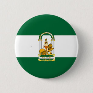 Vlag Andalusië (Spanje) Ronde Button 5,7 Cm