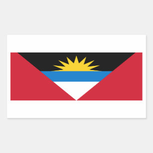 Vlag Antigua en Barbuda (Antiguan/Barbudan) Rechthoekige Sticker