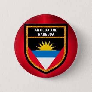 Vlag Antigua en Barbuda Ronde Button 5,7 Cm
