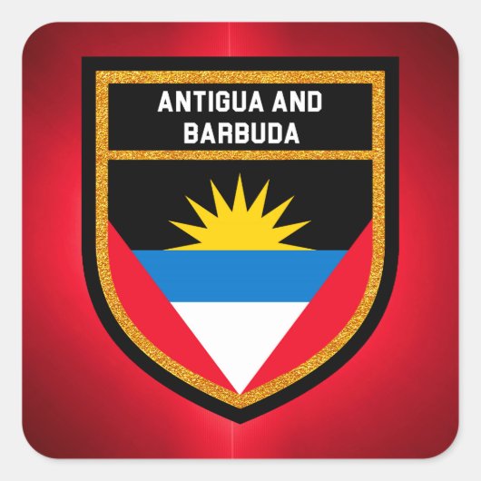 Vlag Antigua en Barbuda Vierkante Sticker (Voorkant)