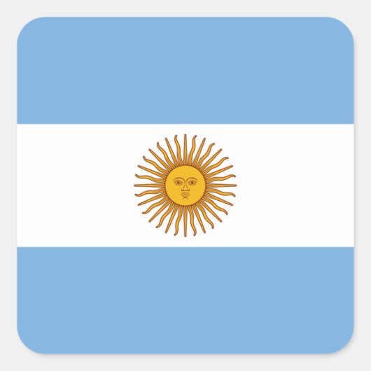 Vlag: Argentinië Vierkante Sticker (Voorkant)